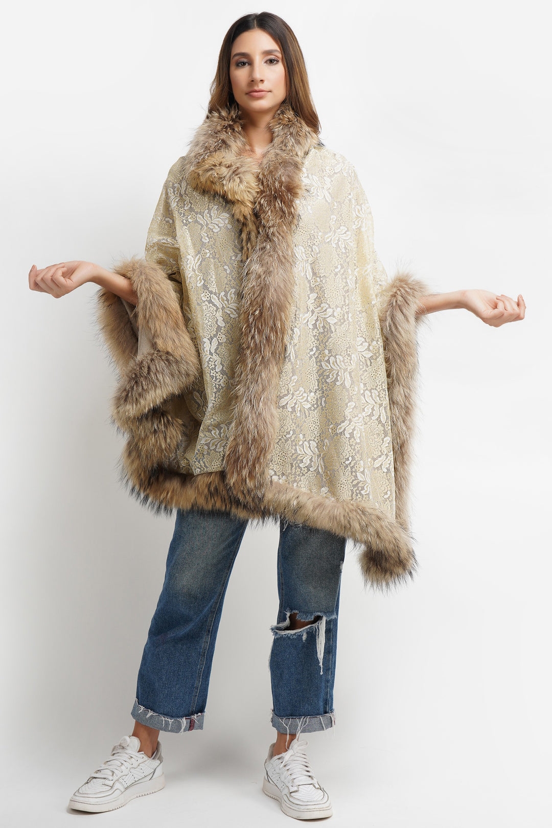 '-  Pashmina Fur Border Stole
