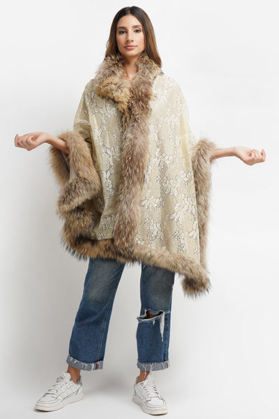 -  Pashmina Fur Border Stole