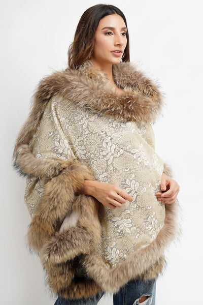 -  Pashmina Fur Border Stole