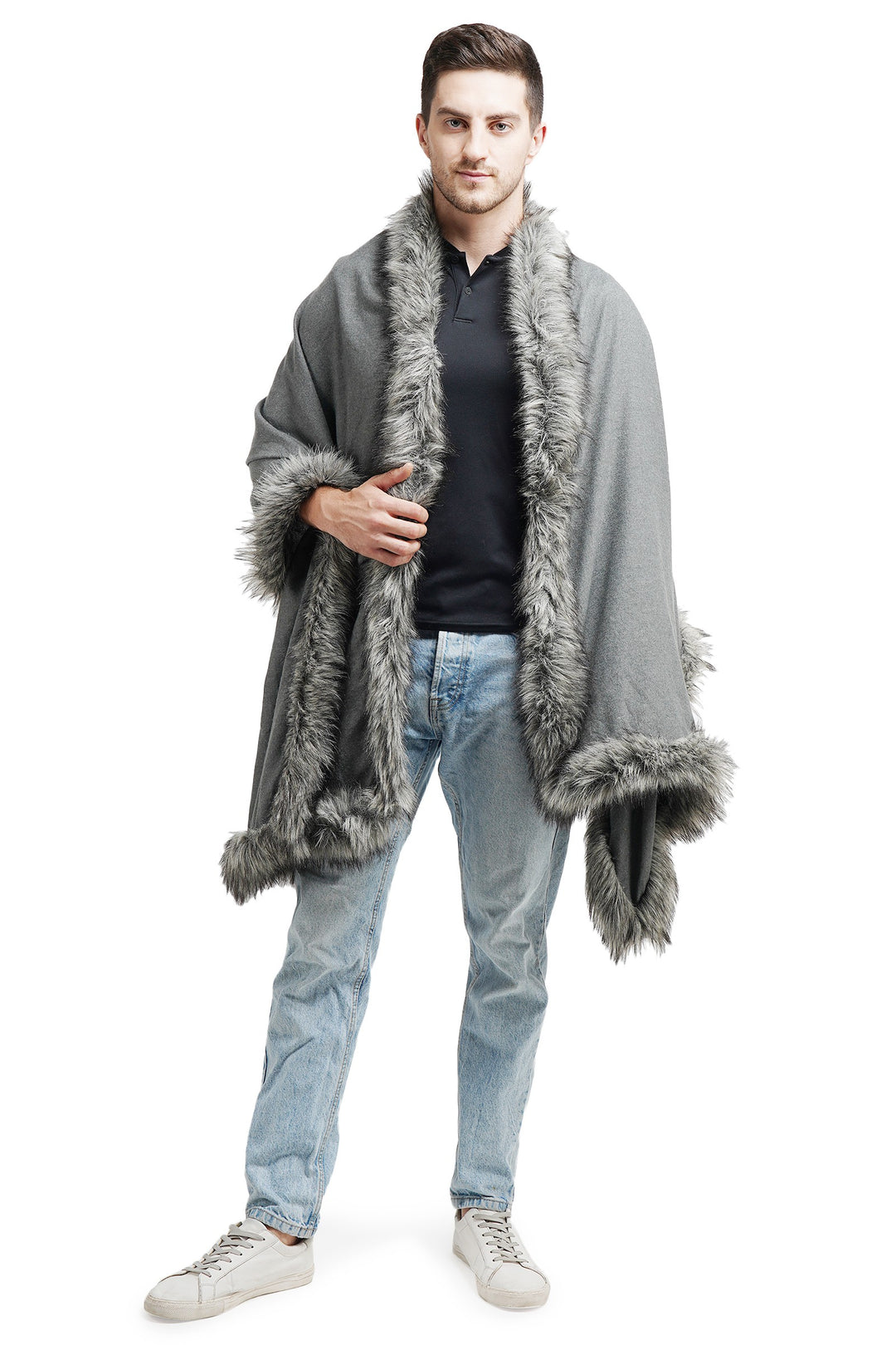 '-  Pashmina Fur Border Stole