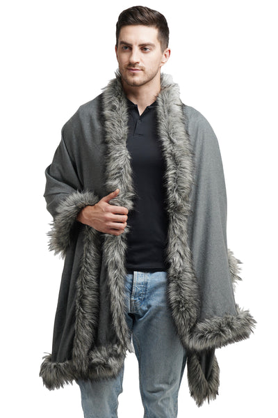 -  Pashmina Fur Border Stole