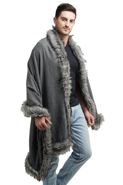 -  Pashmina Fur Border Stole
