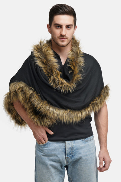 -  Pashmina Fur Border Stole