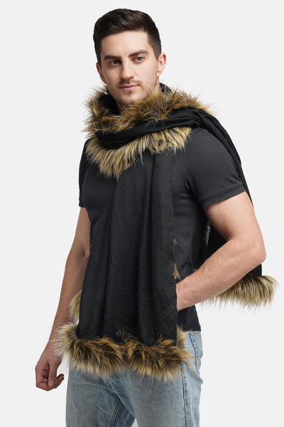 -  Pashmina Fur Border Stole