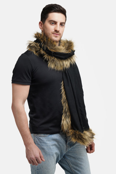 -  Pashmina Fur Border Stole