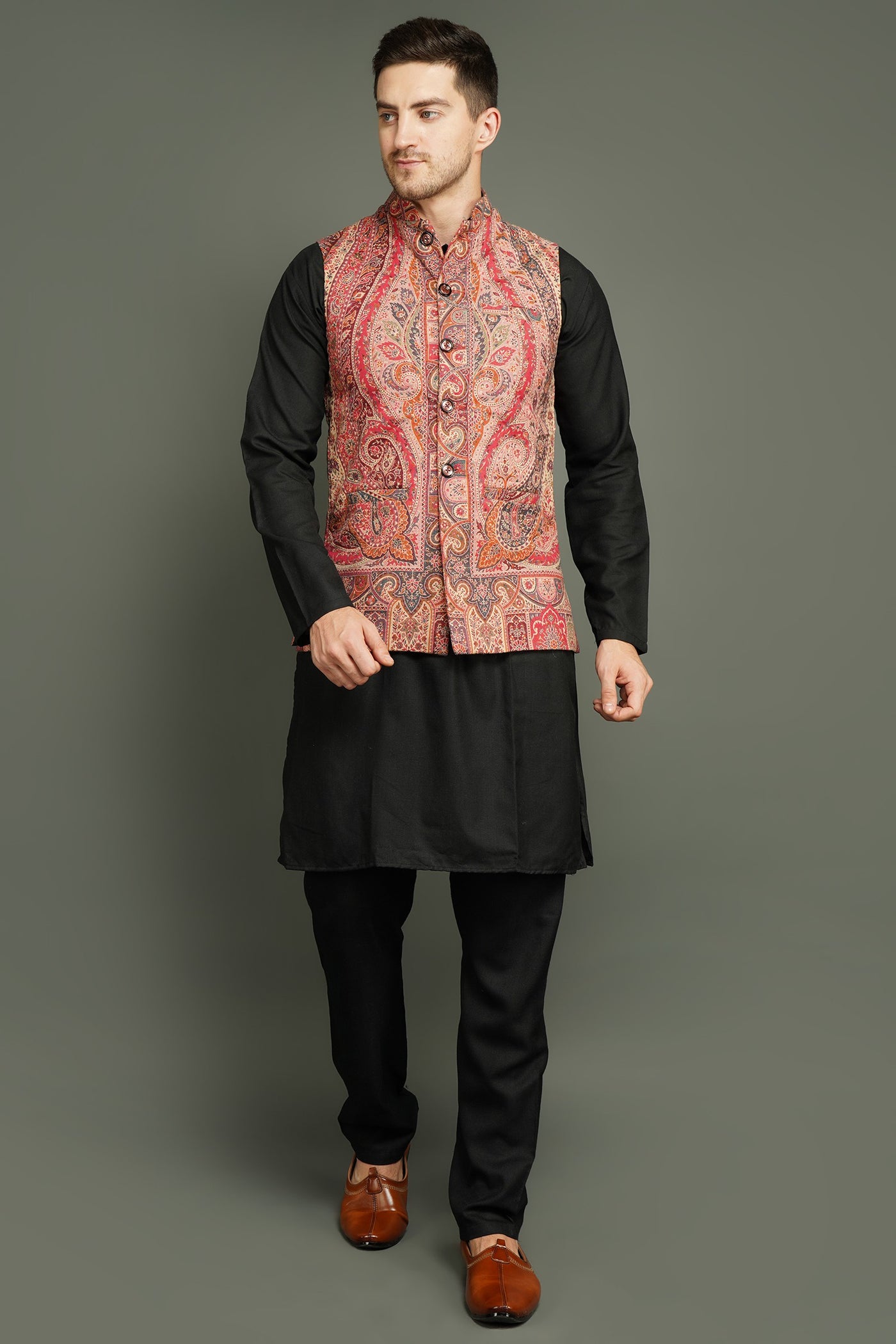 -  Half Paisley Vintage Waist Coat