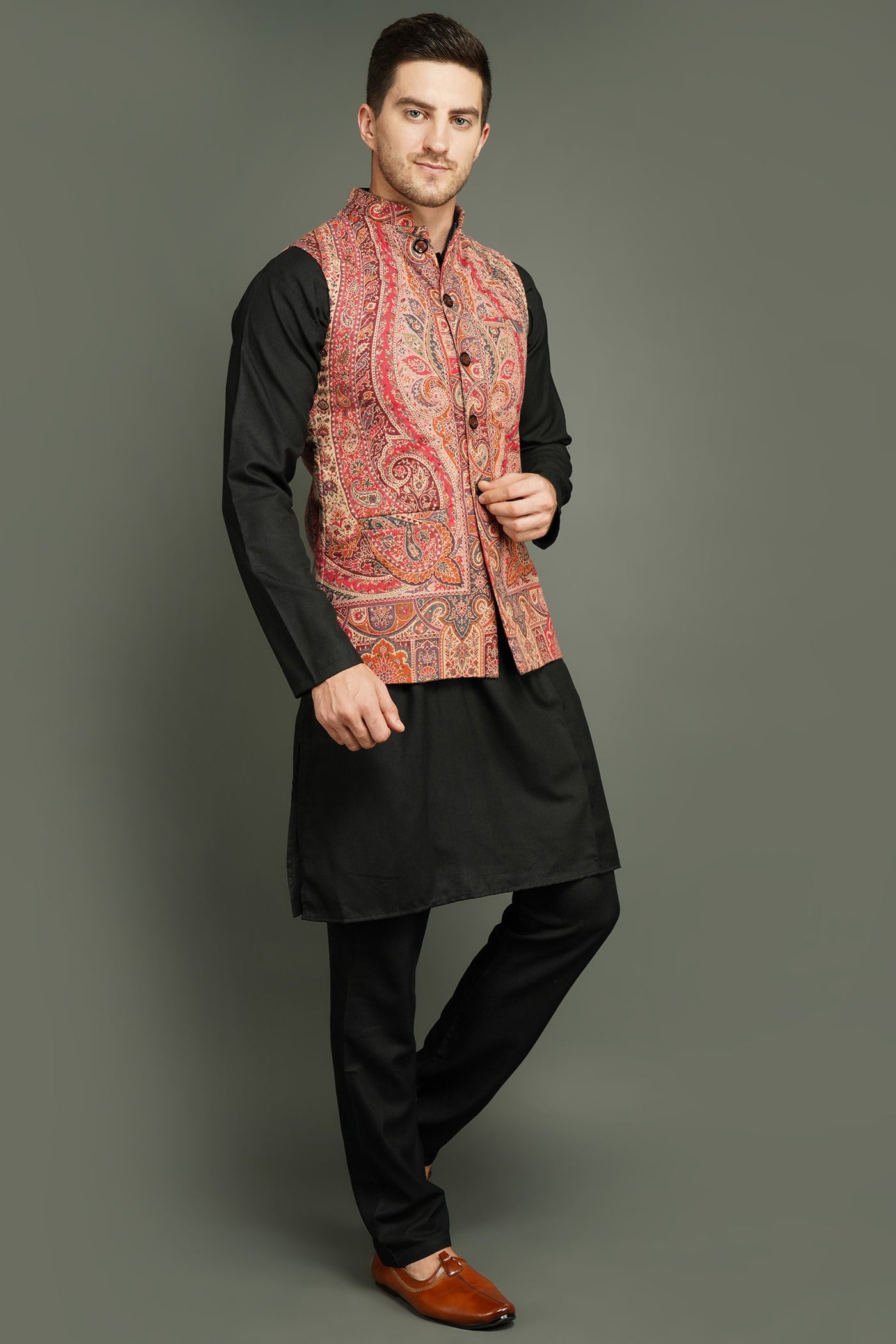 -  Half Paisley Vintage Waist Coat