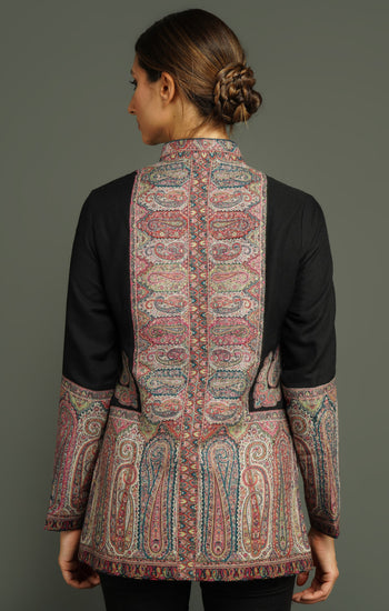 Antique Black Jamawar Vintage Jacket