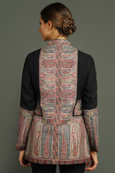 -  Antique Black Jamawar Jacket