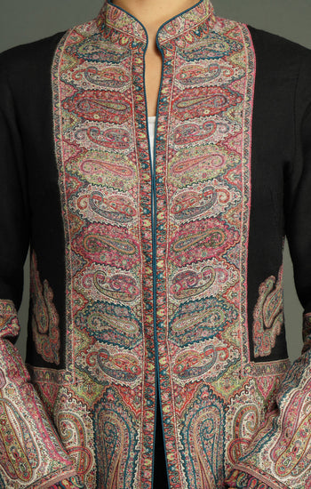 Antique Black Jamawar Vintage Jacket
