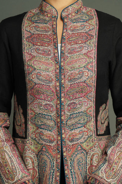 -  Antique Black Jamawar Jacket