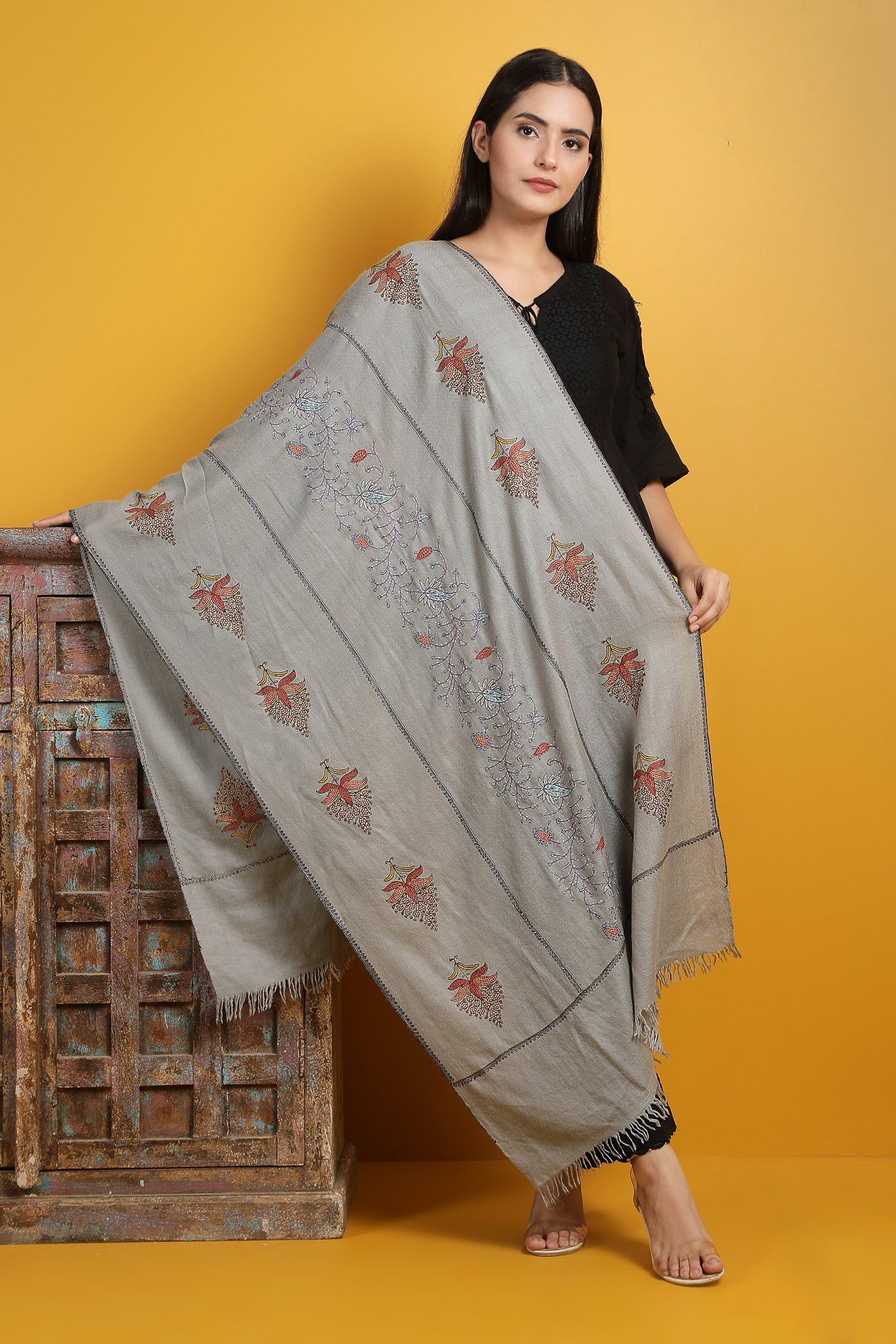 Pashmina Handwoven Kalamkari Single Shawl
