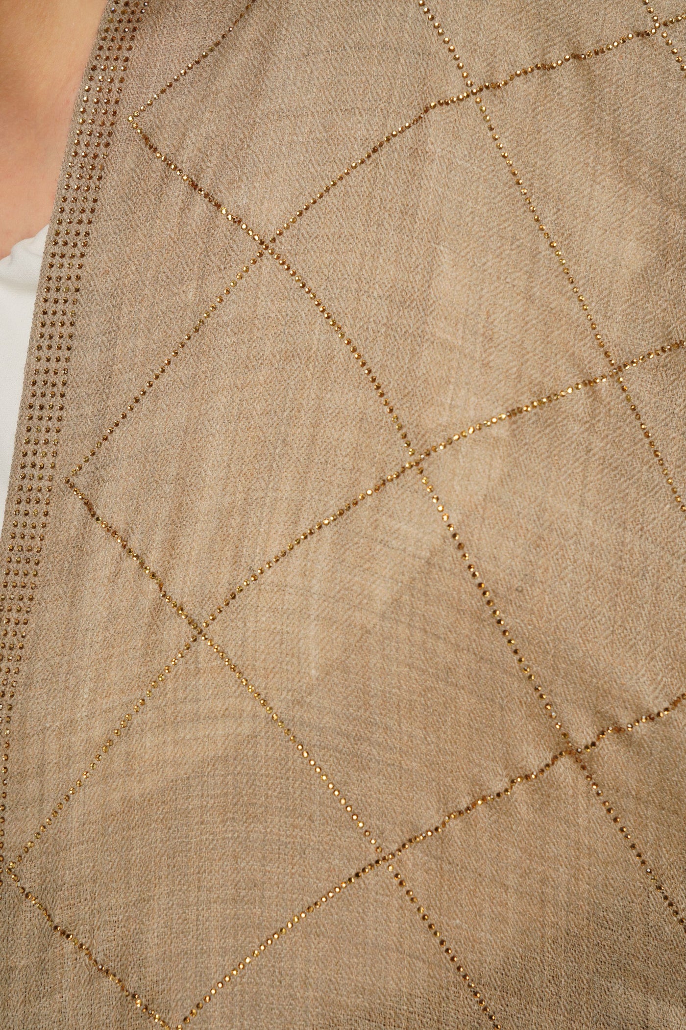 -  Pashmina Blend With Diagonal Stone Work