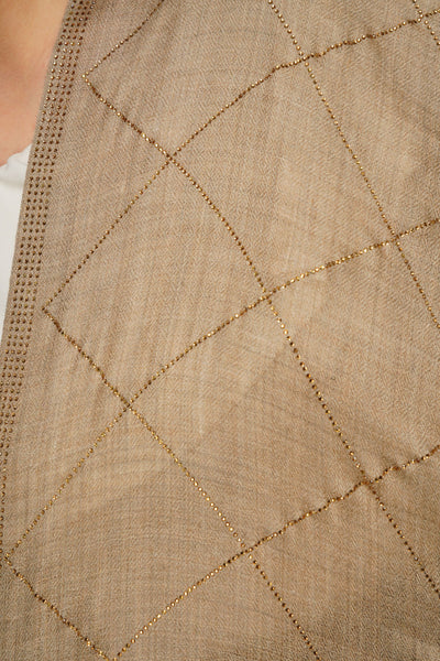 -  Pashmina Blend With Diagonal Stone Work