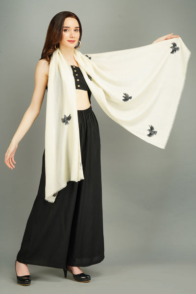 Cashmere Wool With Eagle Work Stole