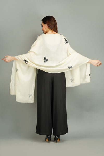 -  Cashmere Wool With Eagle Work Stole