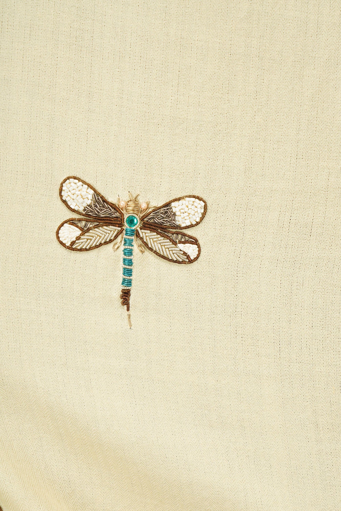 Cashmere Wool With Dragonfly Work Stole