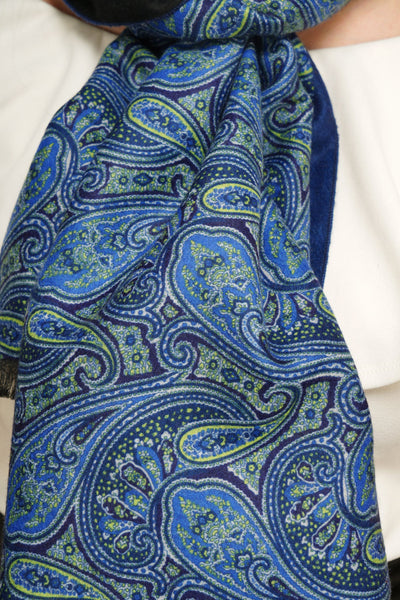 -  Blue Cashmere Kani Stole