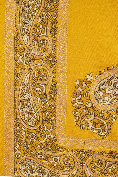 Pashmina Wool In Antique Jamawar Zari Paisley Design