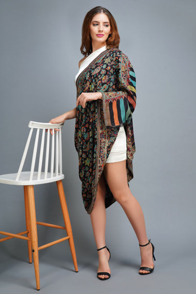 Cashmere Fine Wool In Kani Multicolor Design Stole