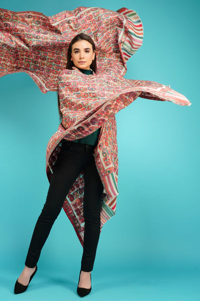 Cashmere Multicolor Kani Weave Shawl