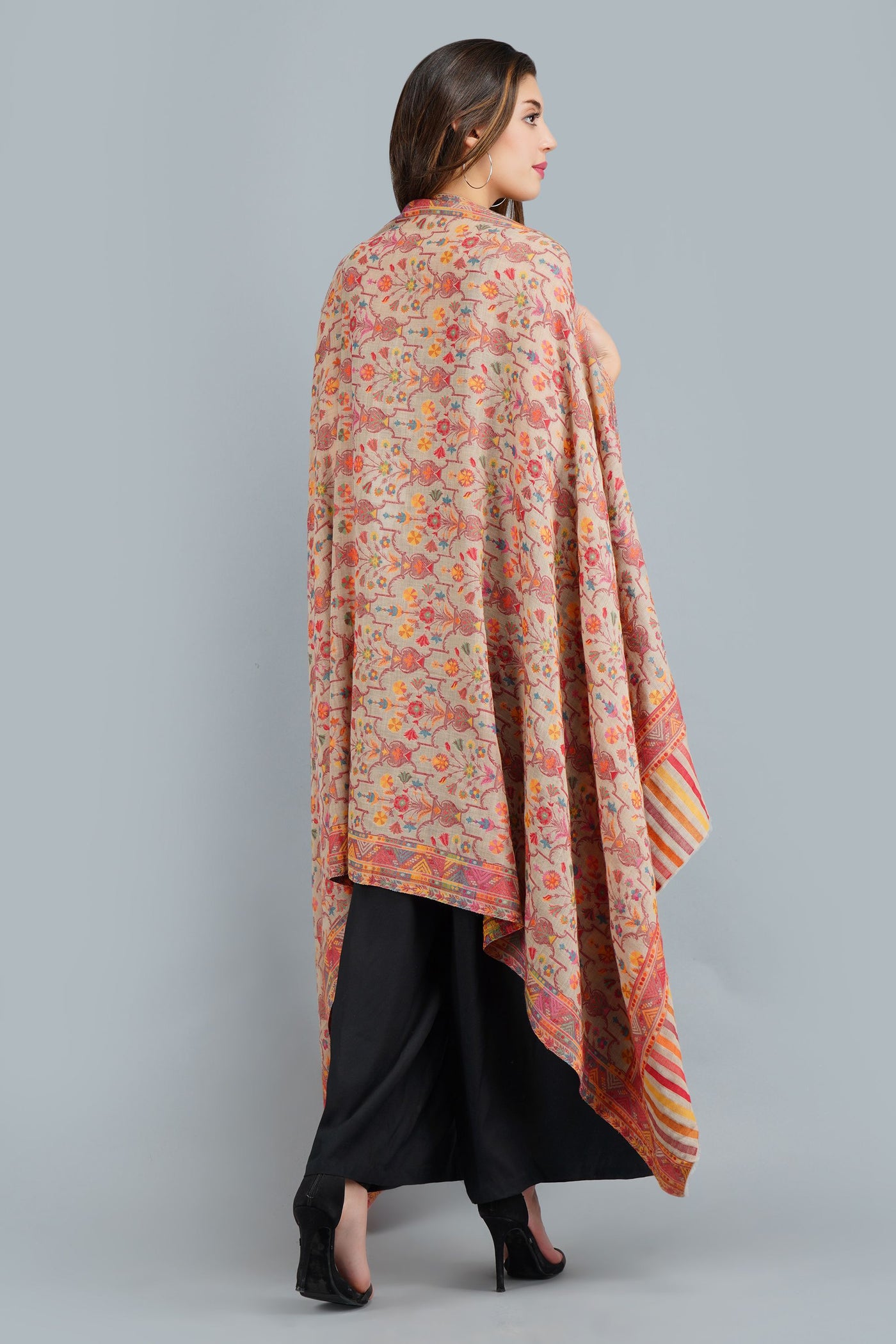 Cashmere Multicolor Kani Weave Stole