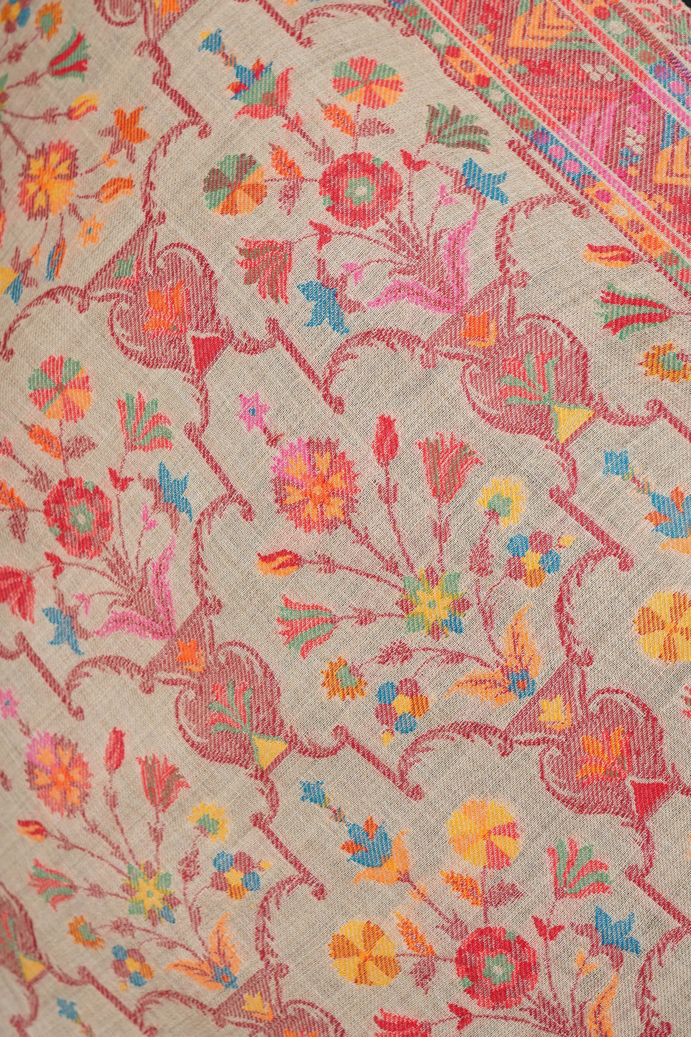 -  Cashmere Multicolor Kani Weave Stole