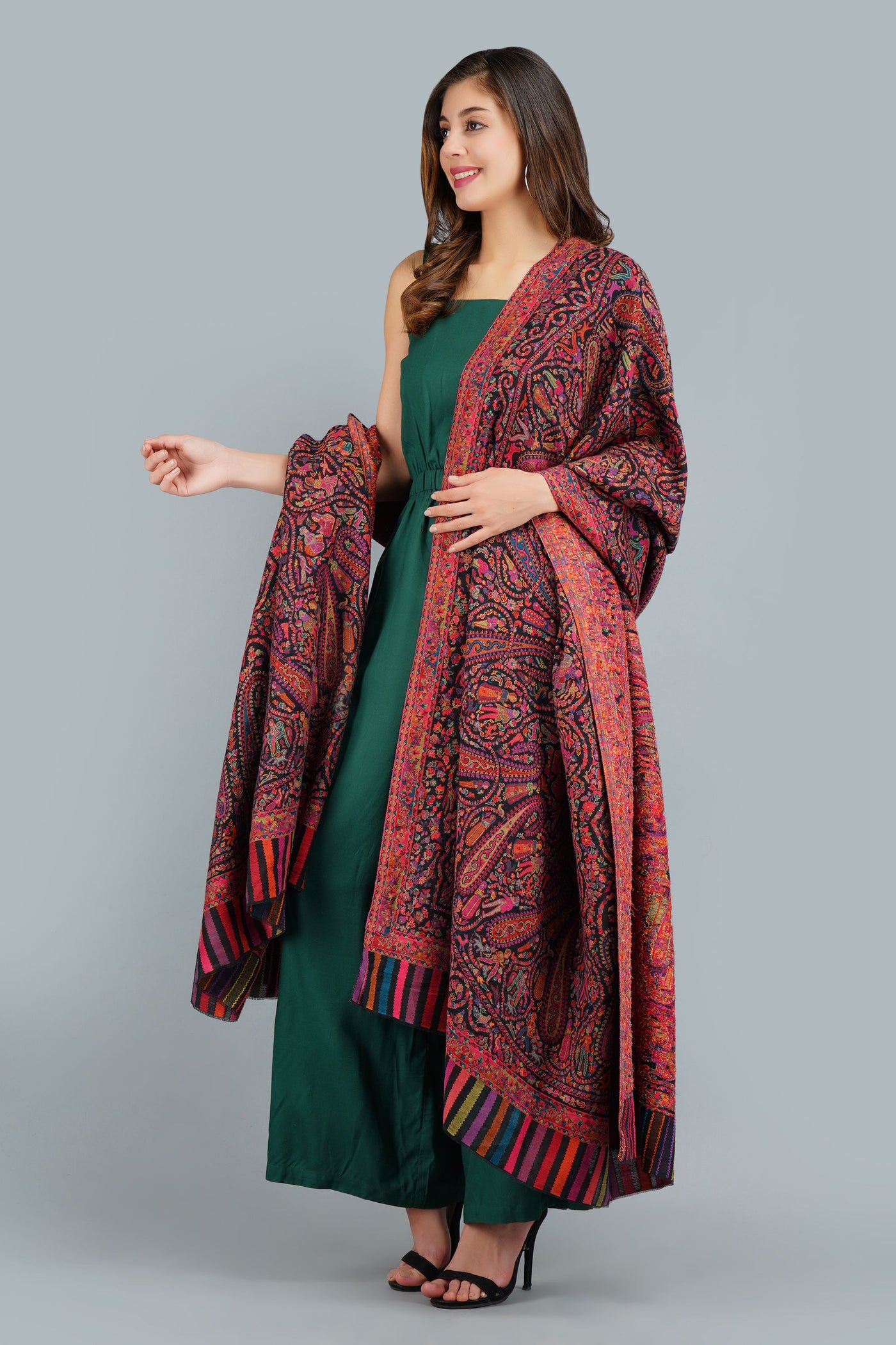 -  Pashmina In Kani Weave Full Shawl