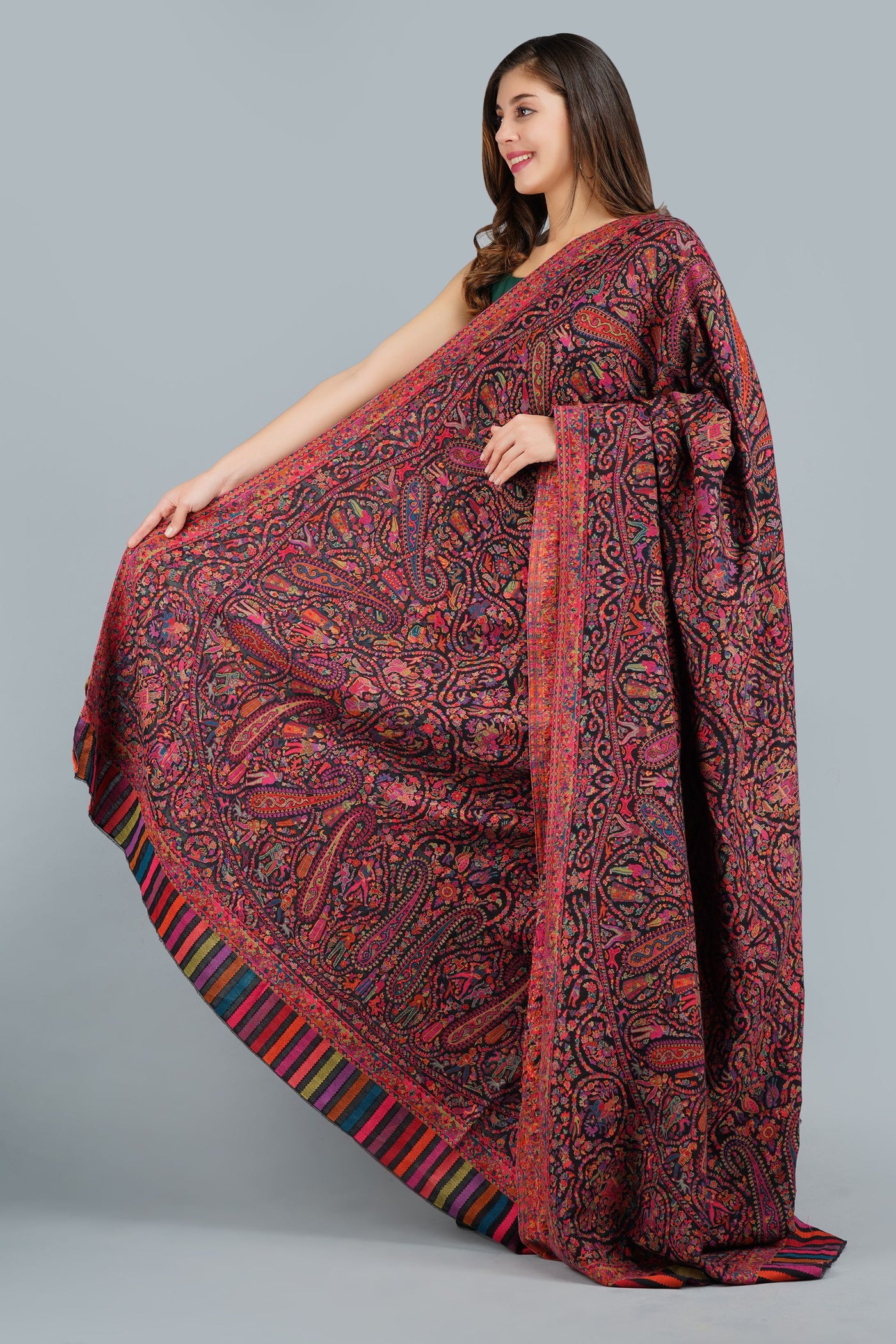 -  Pashmina In Kani Weave Full Shawl