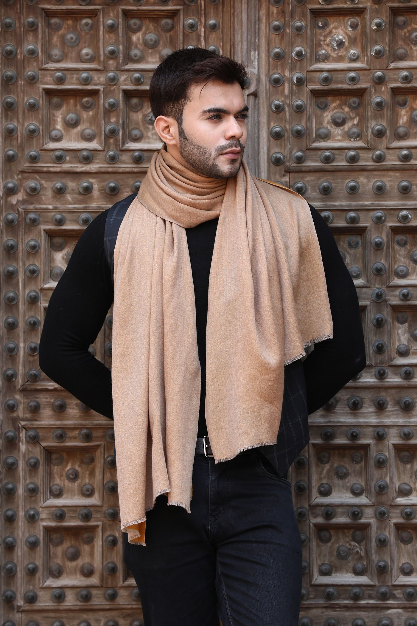 Cashmere Reversible Wool With Silk Stole