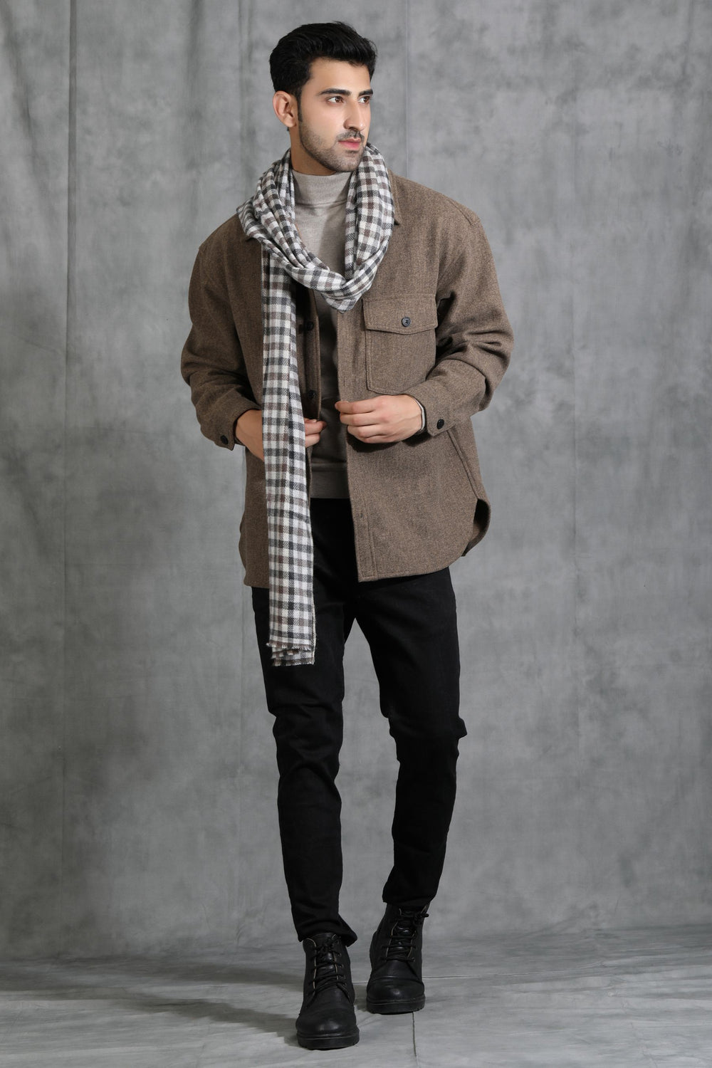 '-  Cashmere Checkered Stole
