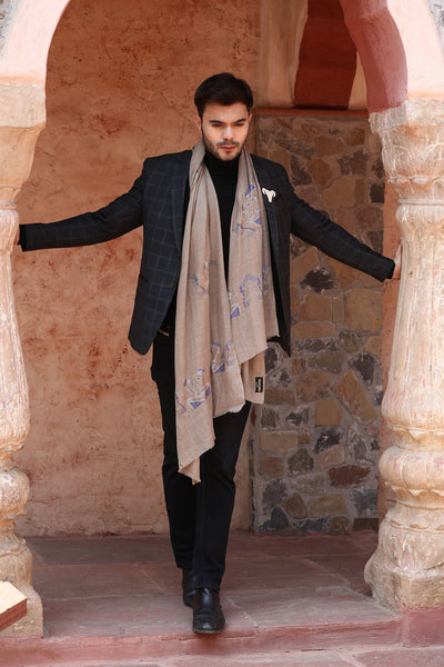 -  Cashmere Stone Work Stole