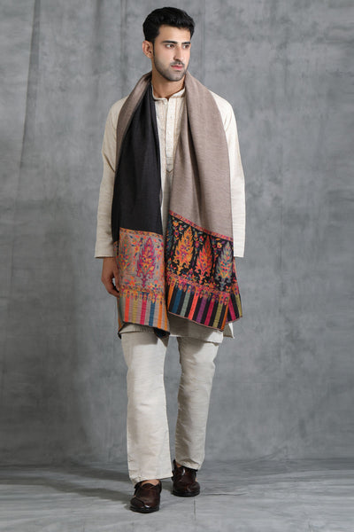 -  Cashmere Reversible Palla Zari Shawl