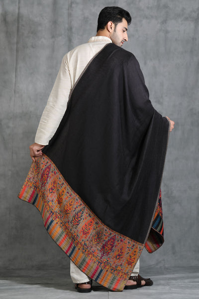 -  Cashmere Reversible Palla Zari Shawl