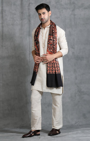 Cashmere Nalki Pinzra Design Stole