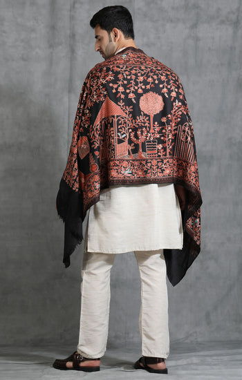 Cashmere Nalki Pinzra Design Stole
