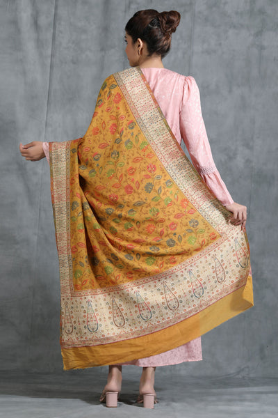 -  Cashmere Contrast Zari Stole