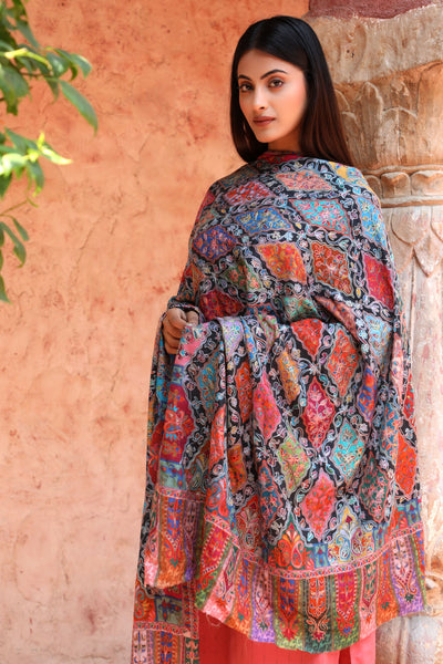 -  Pashmina Kalamkari Design Shawl