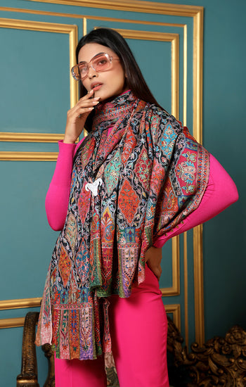 Pashmina Kalamkari Design Fine Wool Shawl