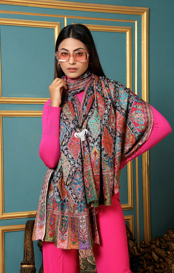 Pashmina Kalamkari Design Fine Wool Shawl