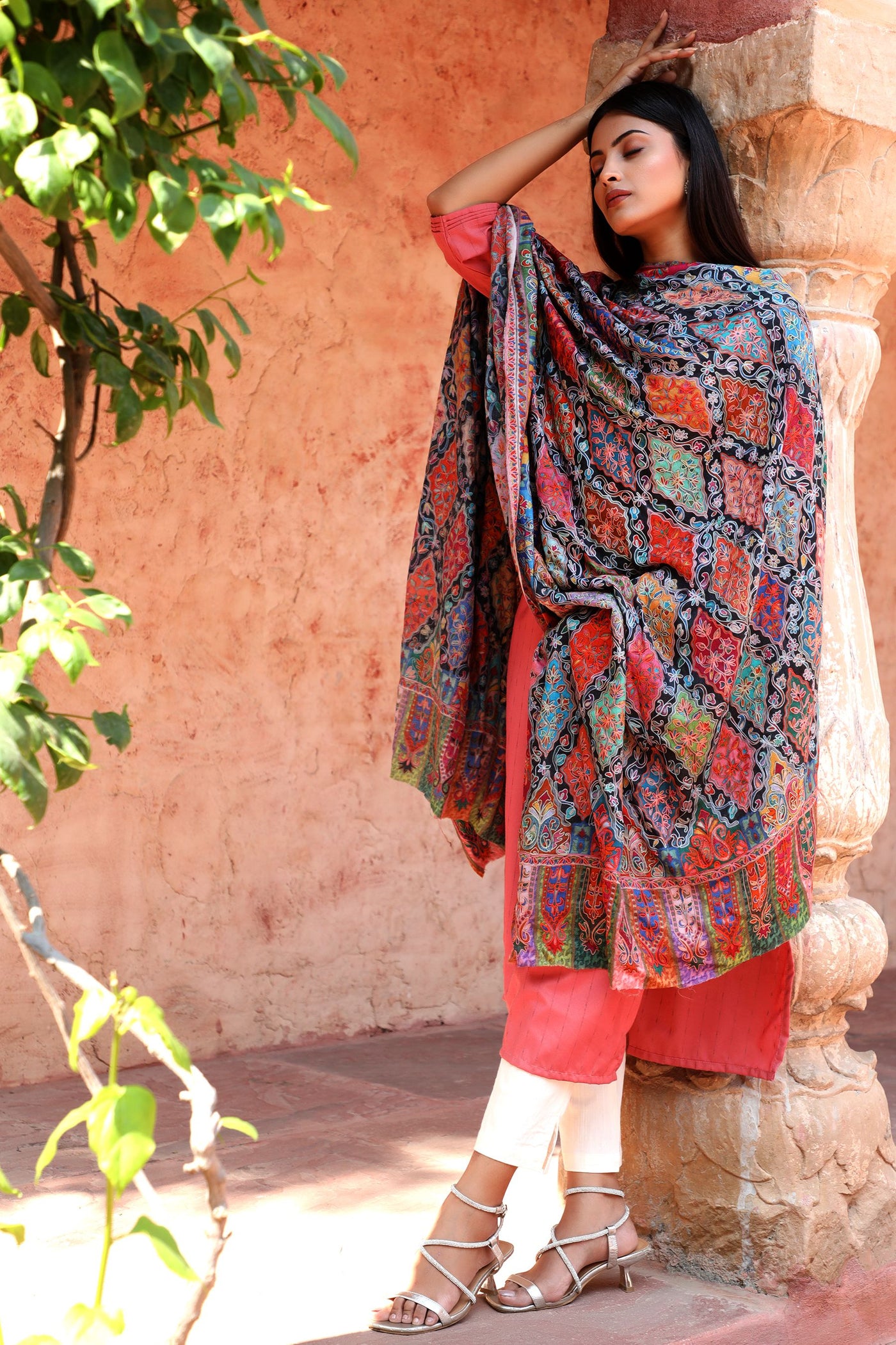 -  Pashmina Kalamkari Design Shawl