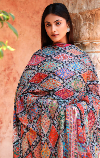 Pashmina Kalamkari Design Fine Wool Shawl