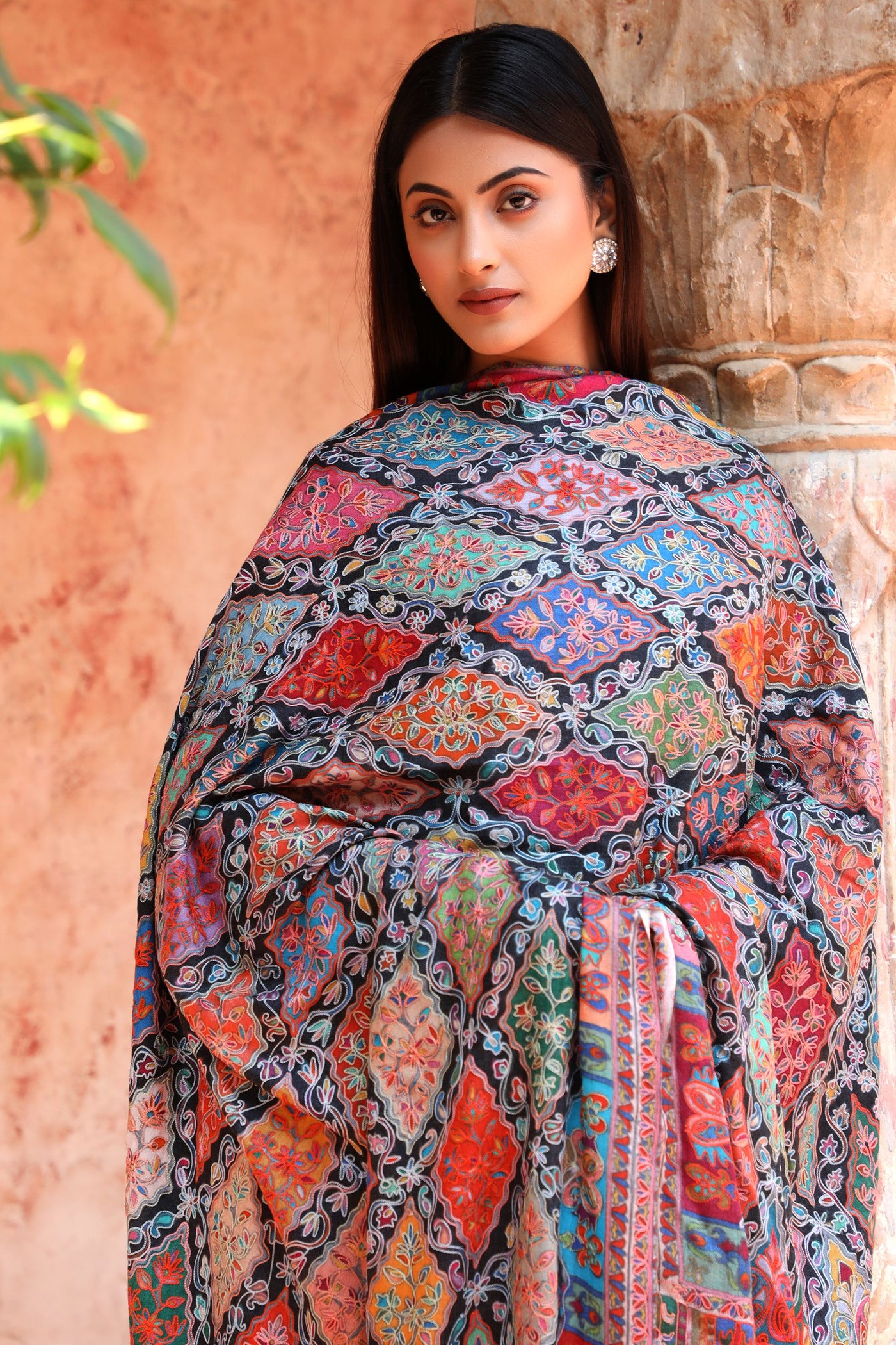 -  Pashmina Kalamkari Design Shawl