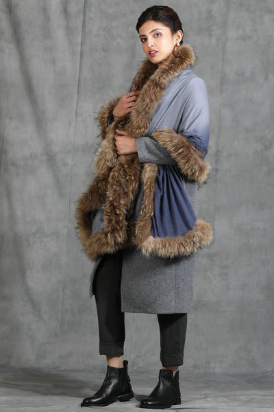 -  Cashmere High-Quality Fur Stole