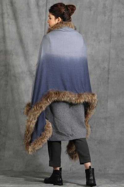 -  Cashmere High-Quality Fur Stole