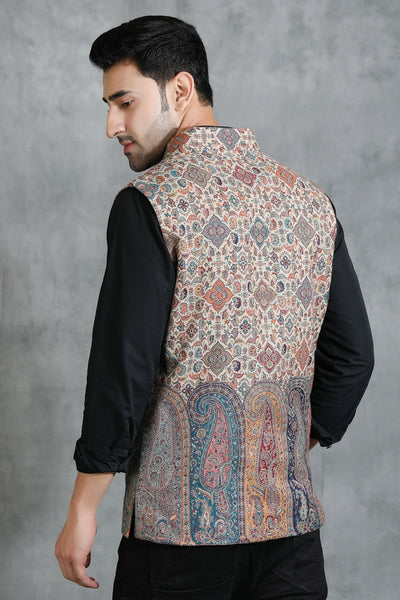 -  Vintage Kani Waist Coat With Paisley Design