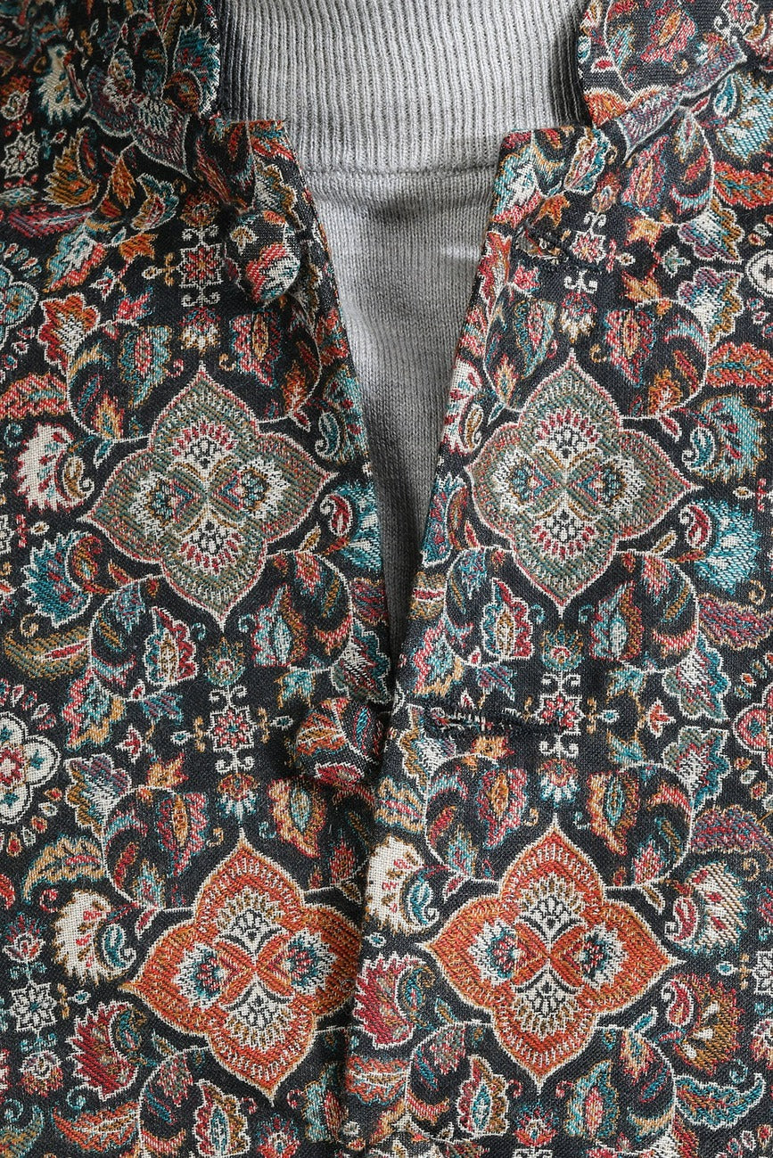 -  Pashmina Vintage Waist Coat With Paisley Design