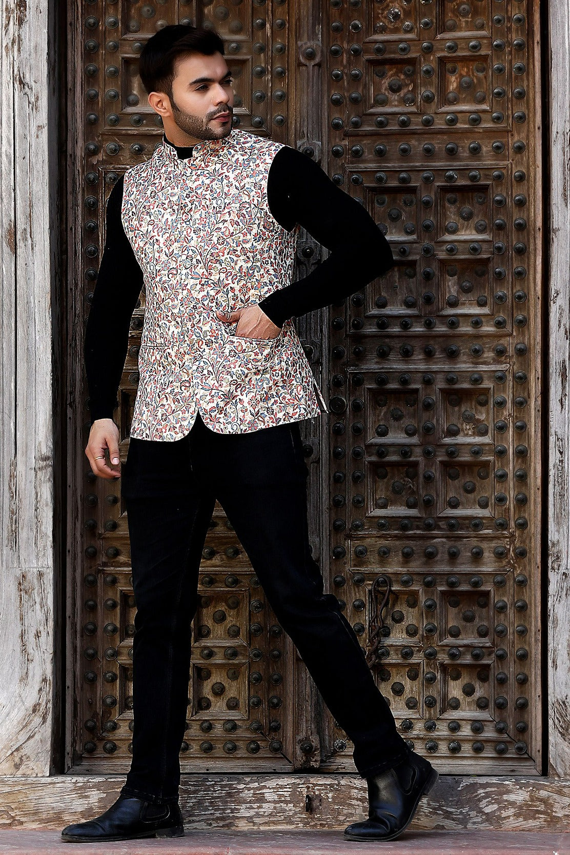 -  Pashmina Vintage Kani  Desgin Waist Coat