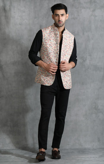 Pashmina Vintage Kani Desgin Mens' Waist Coat/Bandi
