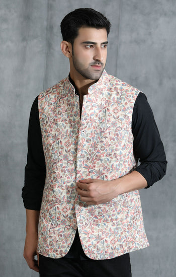 Pashmina Vintage Kani Desgin Mens' Waist Coat/Bandi